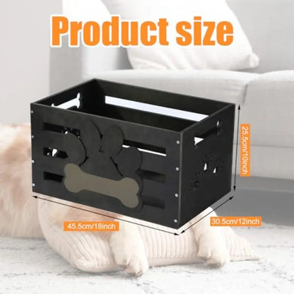 Large Wood Dog Toy Bin Storage