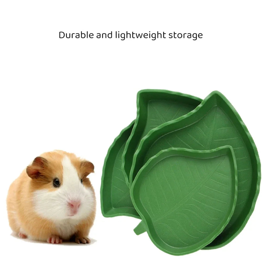 Leaf Shape Reptile Feeder Food Water Bowl For Small Pets