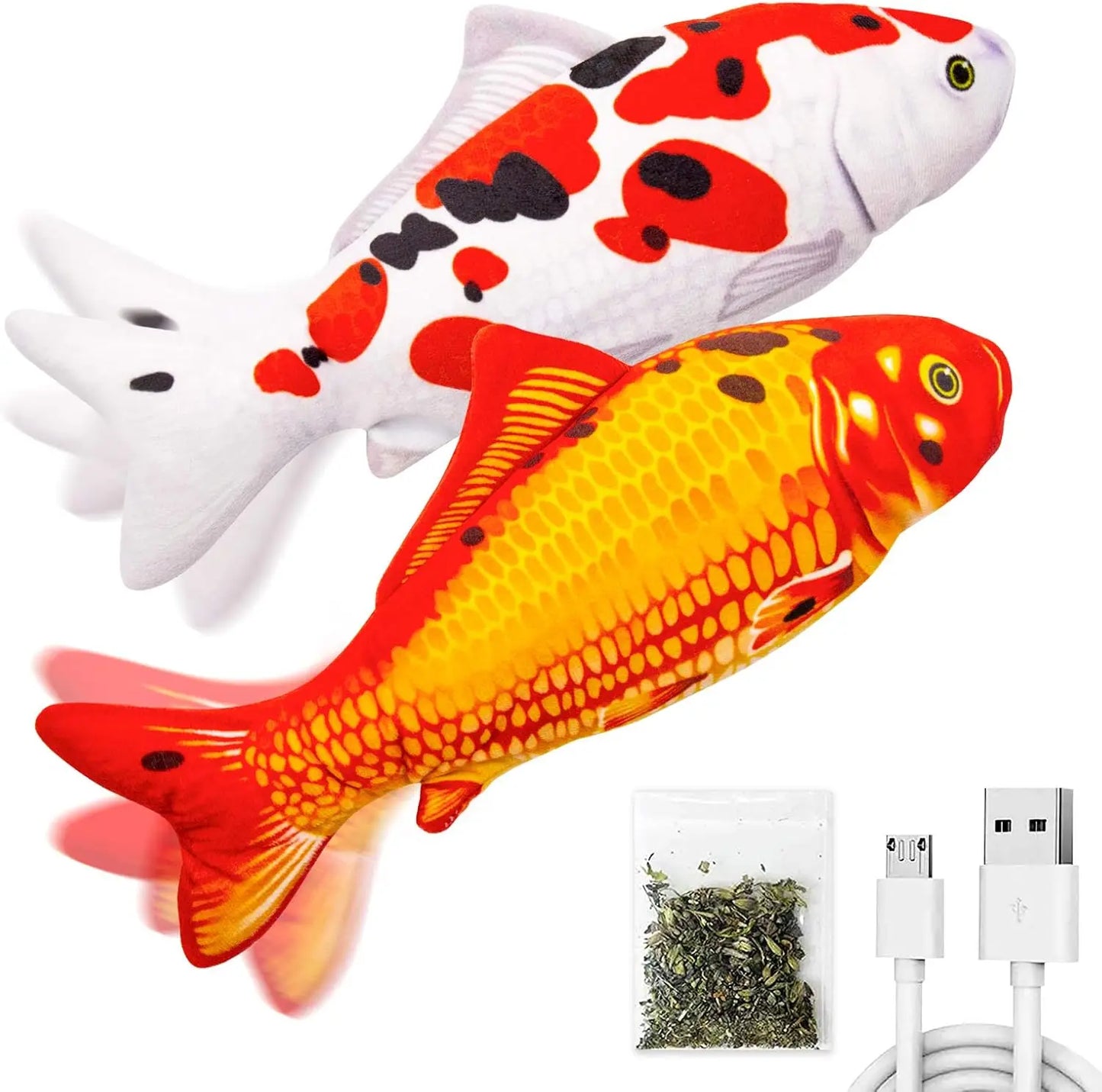 2 Pack 9" Floppy Fish Cat Toys SilverVine and Catnip