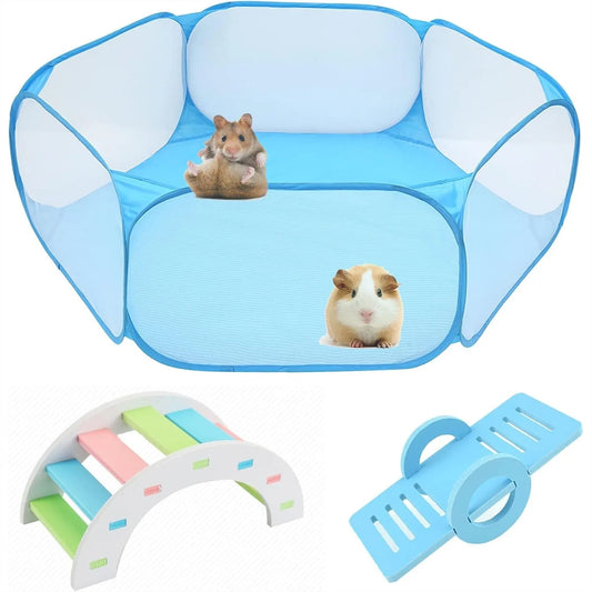 Foldable Transparent Exercise Fence Indoor Outdoor Small Animal