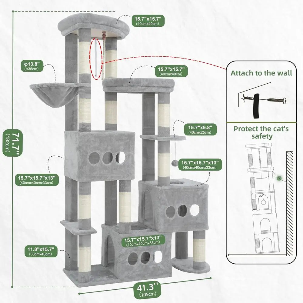 71.7'' Tall Cat Tower  Sturdy Heavy Duty