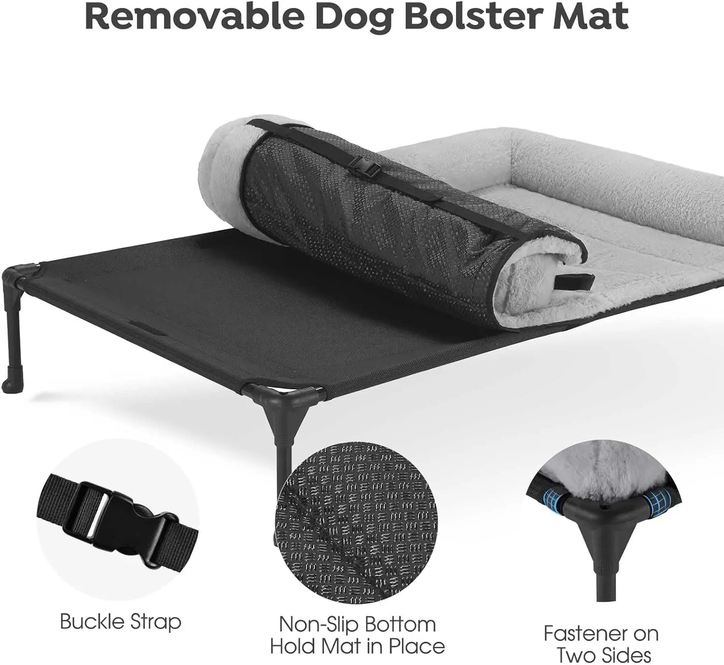 Elevated Orthopedic  Bed with Fluffy Bolster