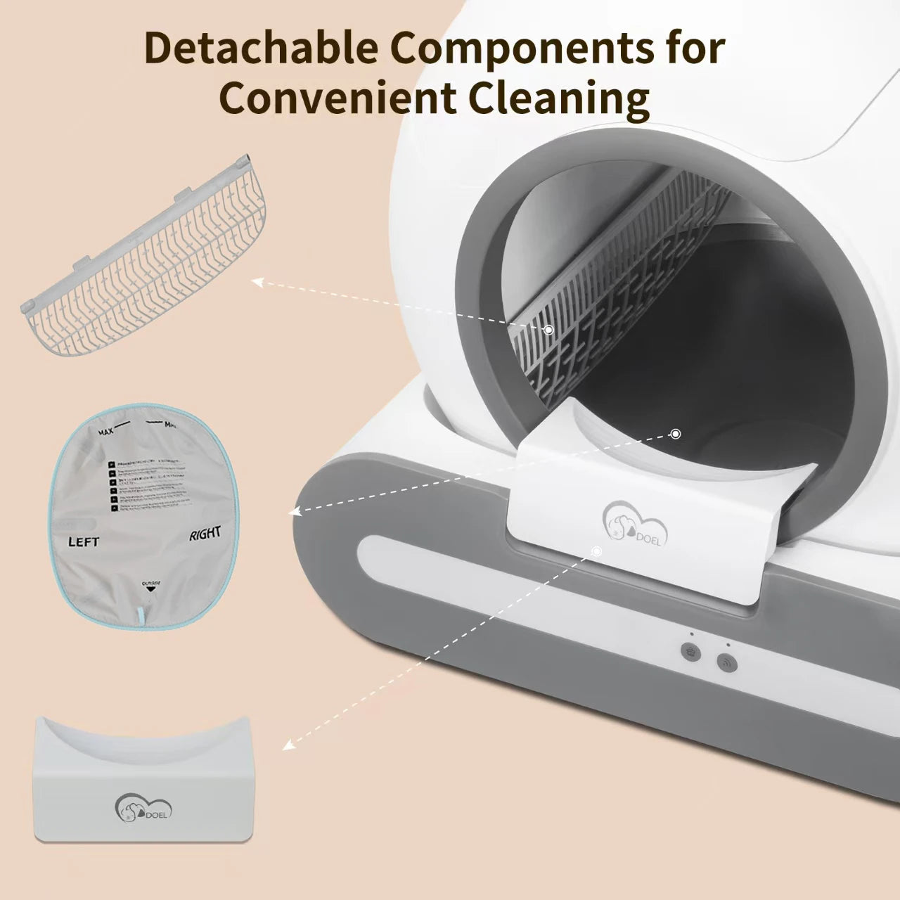 65L Self-Cleaning Cat Litter Box App Control