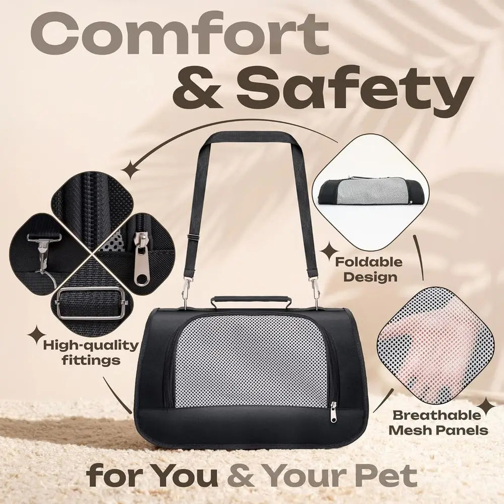 Small Pet Carrier for Cats, Rabbits, Guinea Pigs – Airline Approved