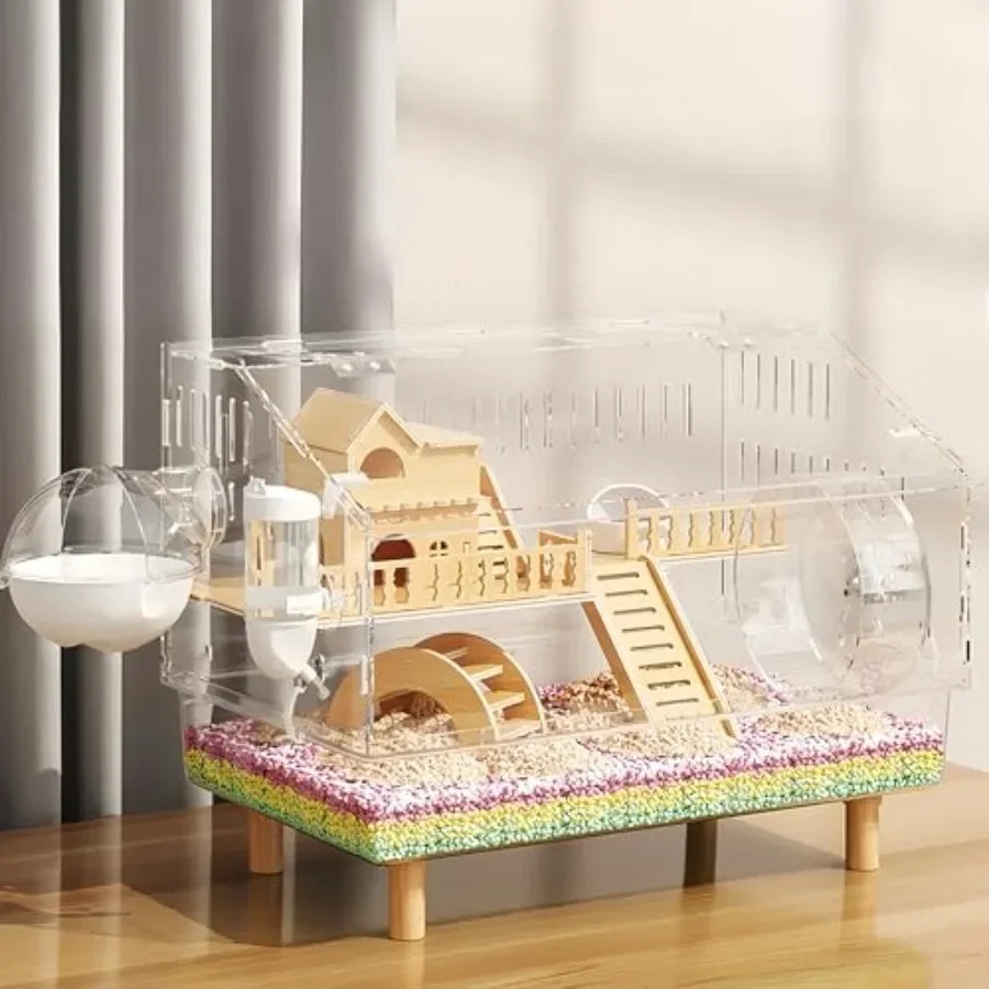 8 in 1 Acrylic Hamster Cage with All Accessories 2Layer