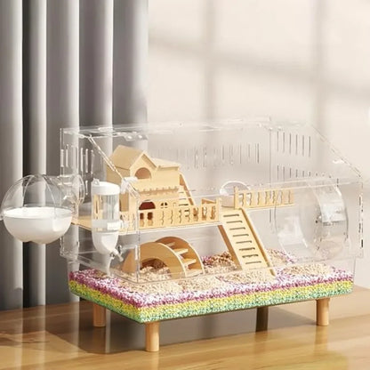 8 in 1 Acrylic Hamster Cage with All Accessories 2Layer
