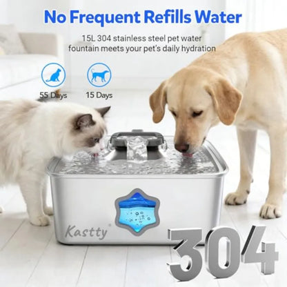 Large Water Fountain 15L 4Gal with Visual Window Dual Color LED