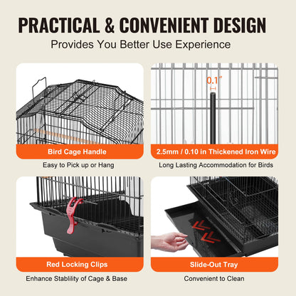 Open Top Large Parrot Bird Cage