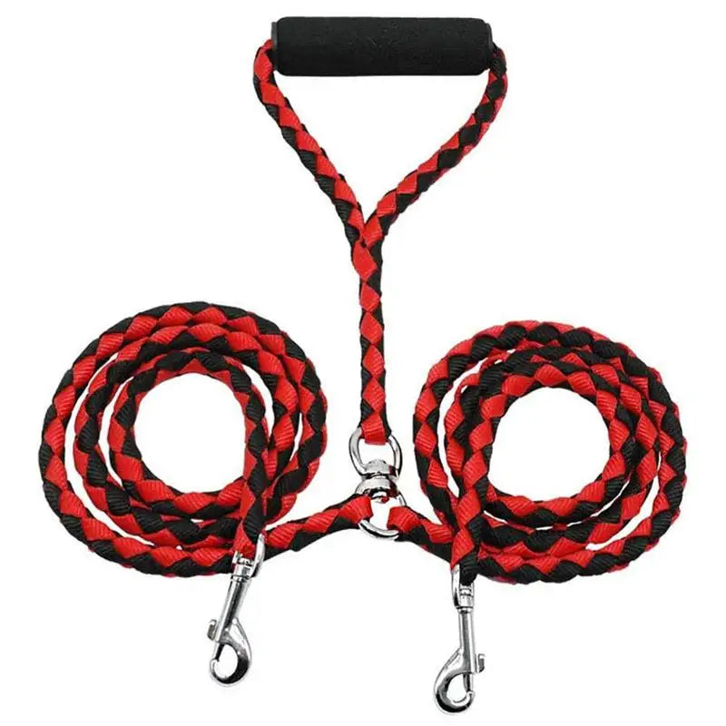 1.4m Pet Double Leash 2 Way Couplers Elastic Extended