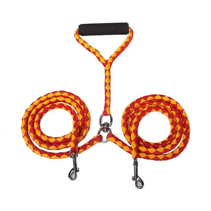 1.4m Pet Double Leash 2 Way Couplers Elastic Extended