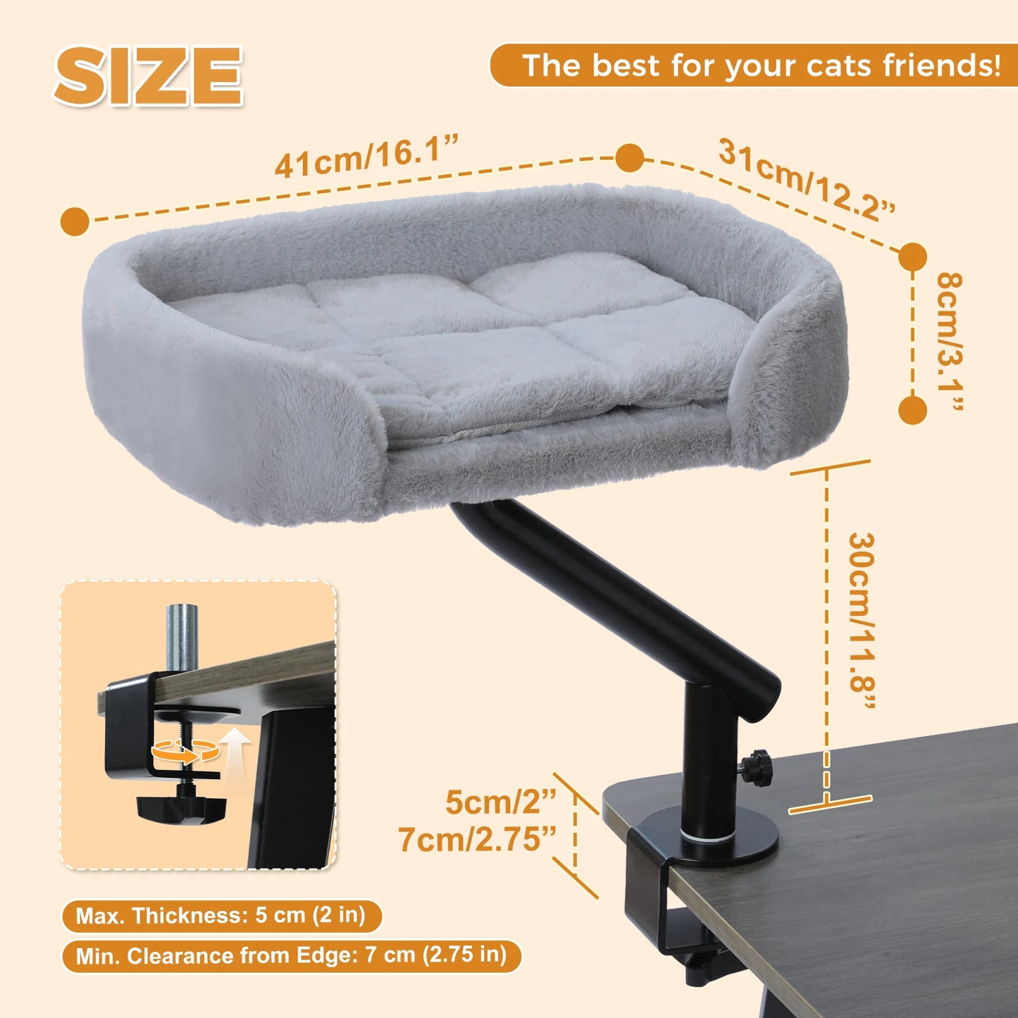 360° Rotatable Cat Bed Stand for Indoors