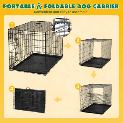 48 Inch Double Door Folding Metal Wire Cage