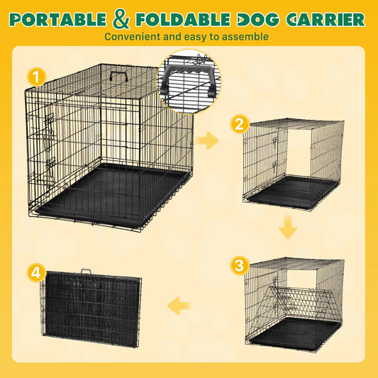 48 Inch Double Door Folding Metal Wire Cage