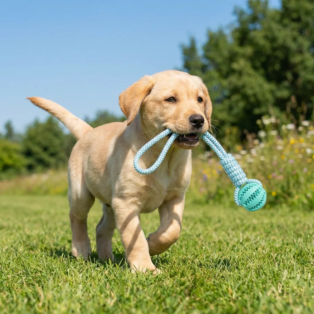 Rope & Rubber  Chew Ball