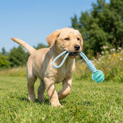 Rope & Rubber  Chew Ball