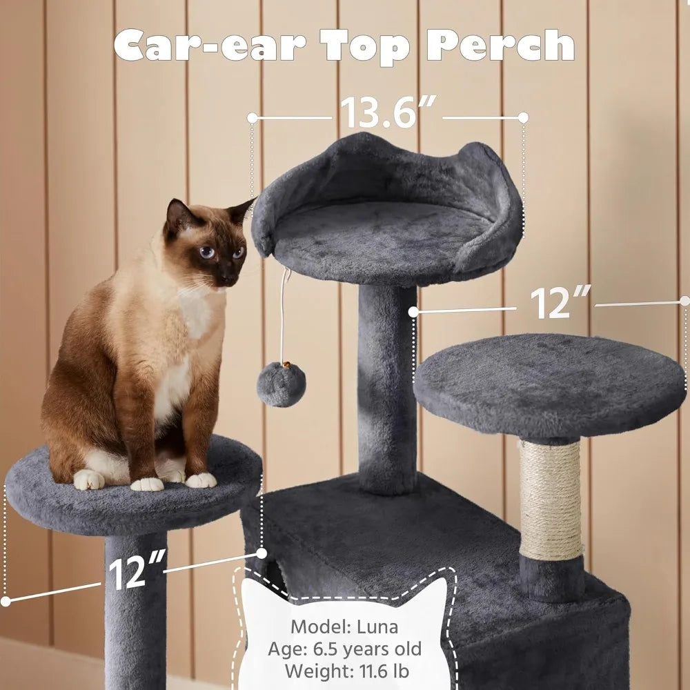 54in Cat Tree, Multi-Level Tower