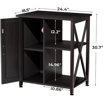45-67 Gallon Black Reptile Tank Stand with Storage Cabinet