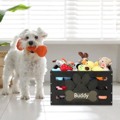 Large Wood Dog Toy Bin Storage