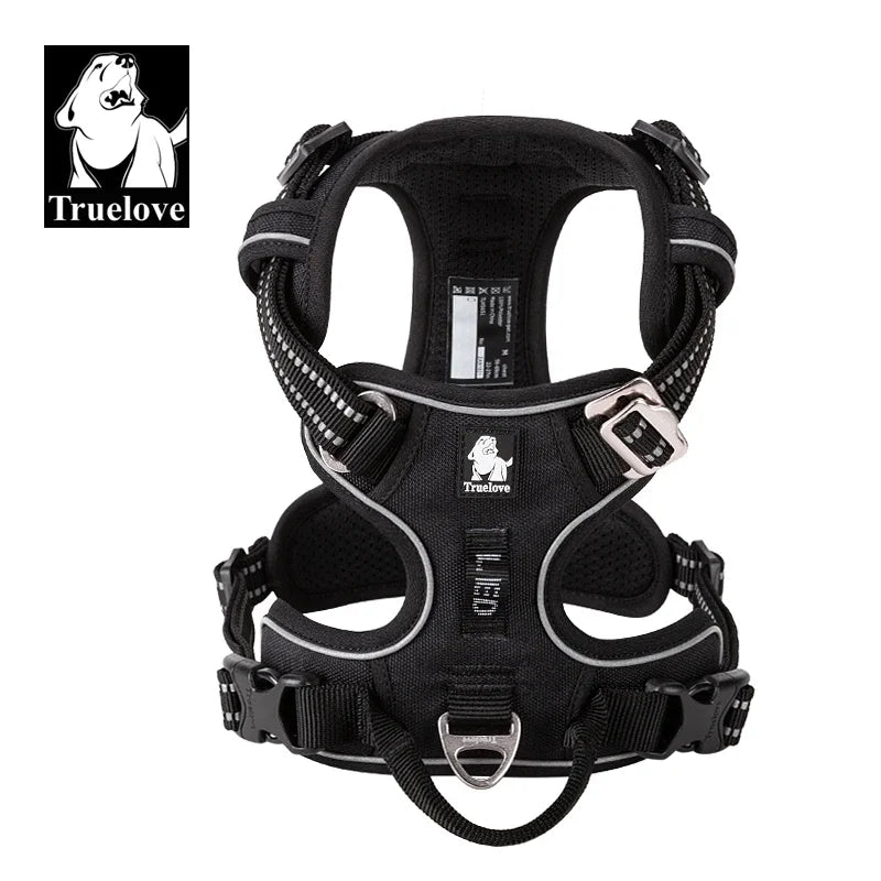 Reflective Nylon Harness No Pull Adjustable Lead Walking Running