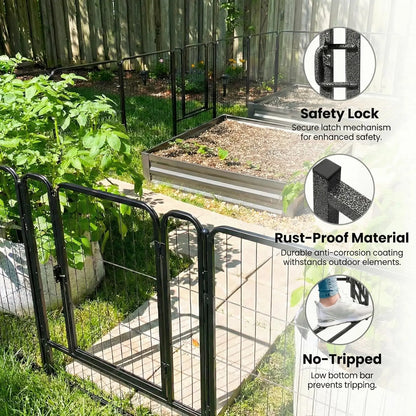 16 Panels 40'' Rustproof Metal Dog Fence