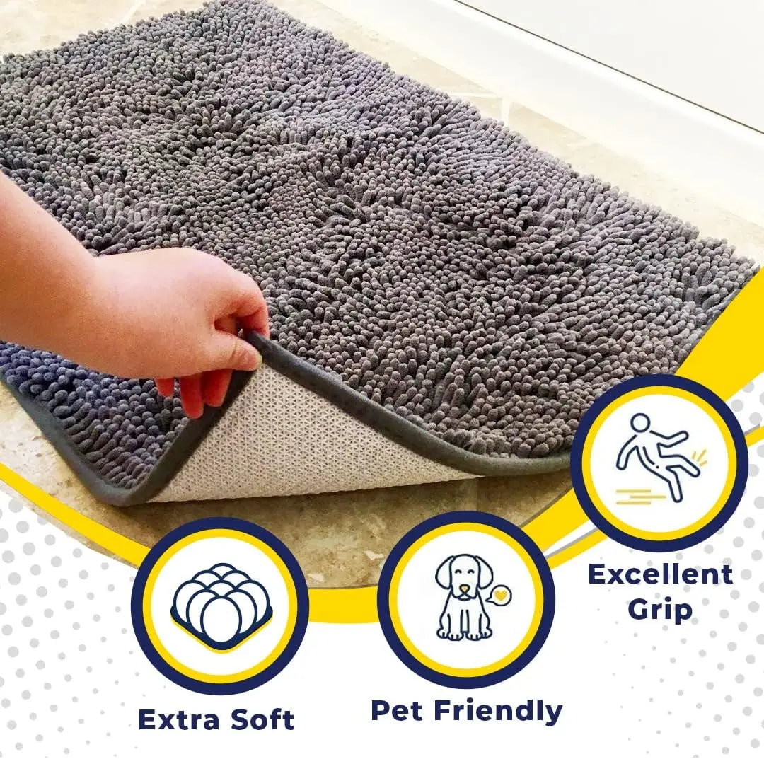 Super Absorbent Microfiber Door Mat for Muddy Paws