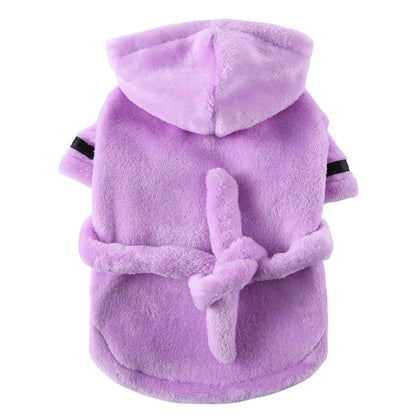 Pet Dog Bathrobe with Hood, Drying Towel