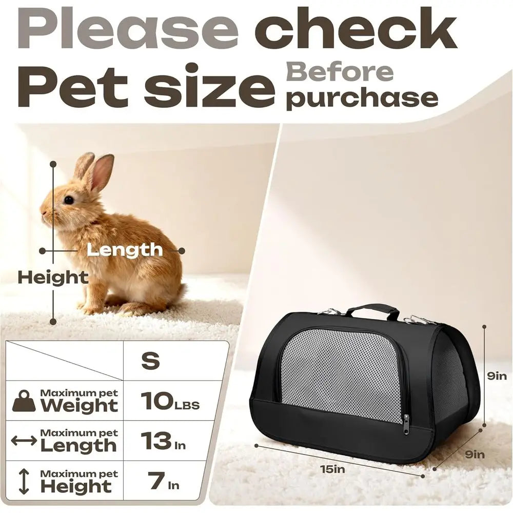 Small Pet Carrier for Cats, Rabbits, Guinea Pigs – Airline Approved