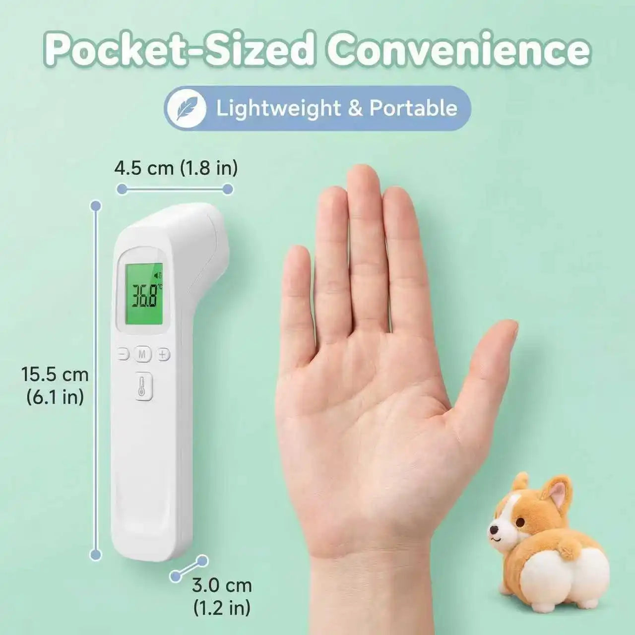 2-in-1 Accuracy Thermometer Portable Display Reading