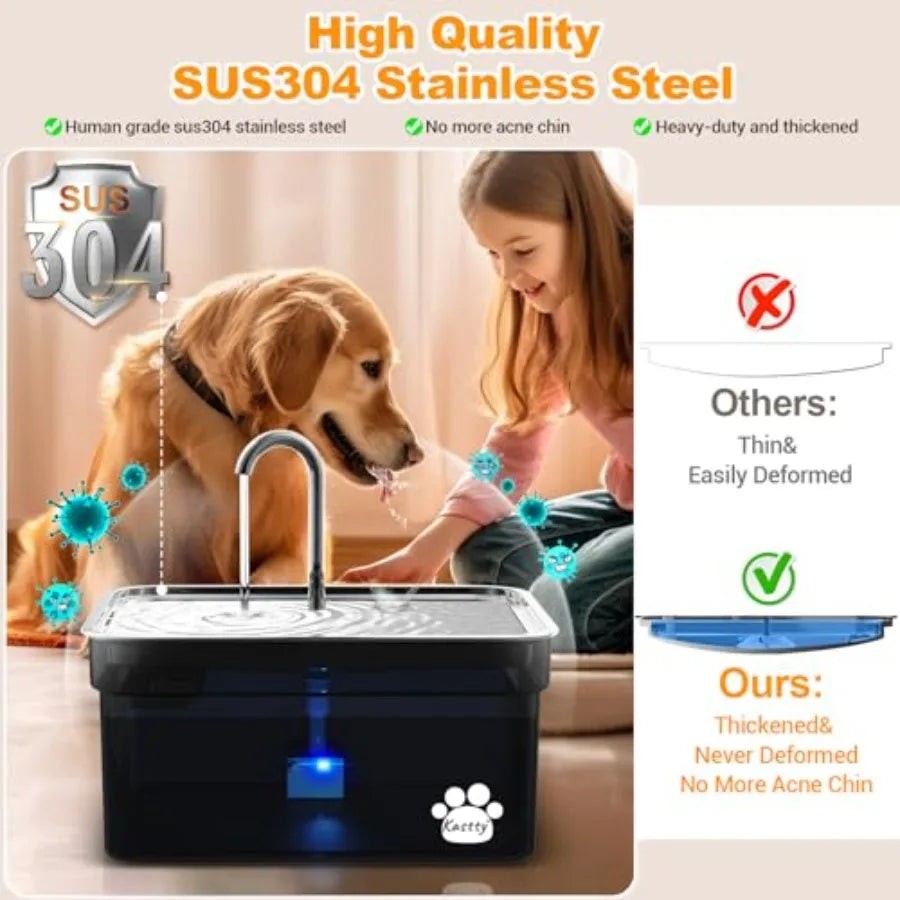 2.8Gal/10.5L Water Fountain Stainless Steel Super Quiet