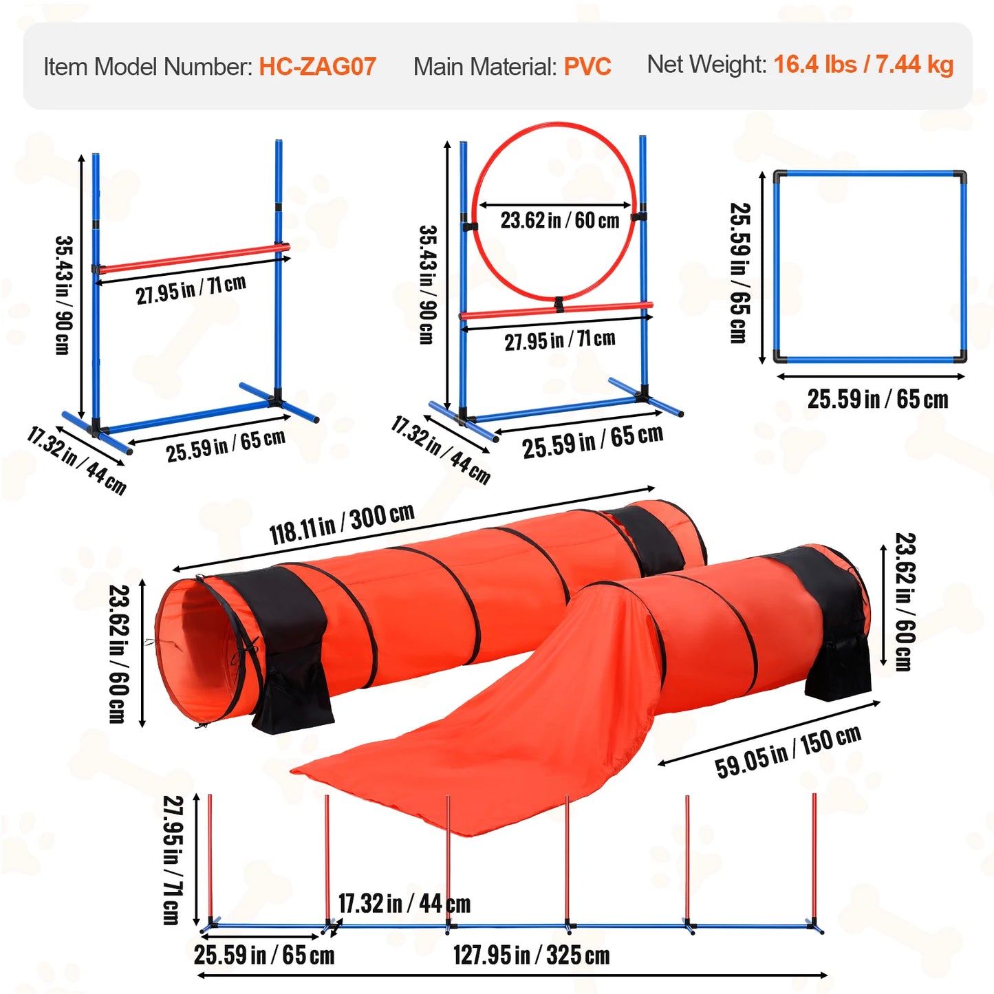 Dog Agility Training Equipment 4 PCS Set