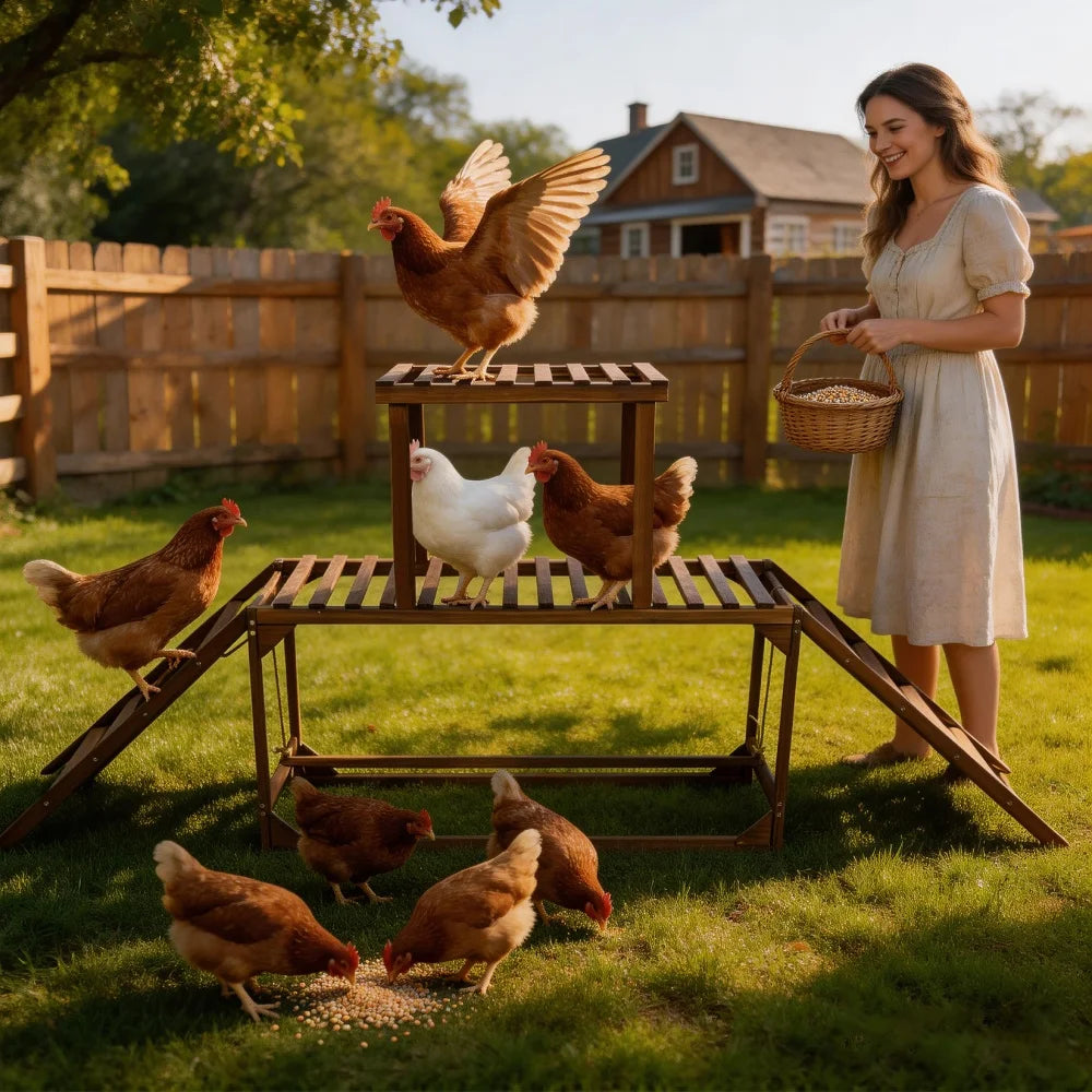 Solid Wood Chicken Perch Coop