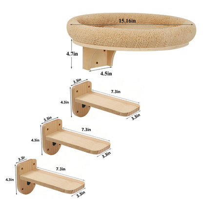Wall Mounted Solid Wooden Furniture For Climbing