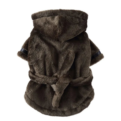 Pet Dog Bathrobe with Hood, Drying Towel