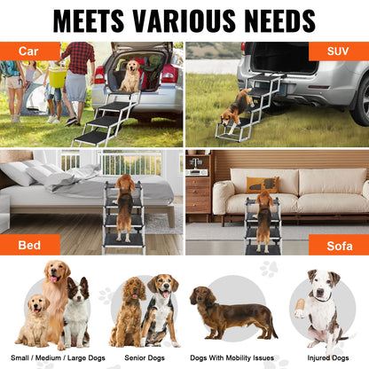 Wide Dog Stair for Cars Folding Portable Lightweight