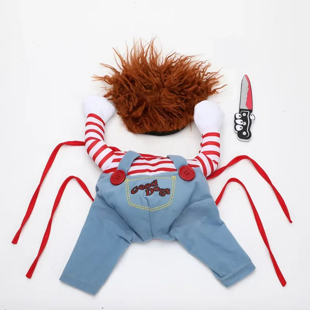 Halloween Costume Chucky Doll Cosplay Holding A Knife