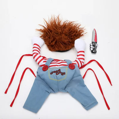 Halloween Costume Chucky Doll Cosplay Holding A Knife
