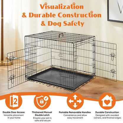 48 Inch Double Door Folding Metal Wire Cage