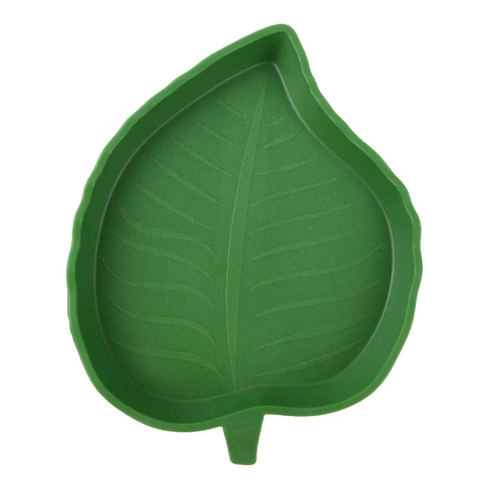 Leaf Shape Reptile Feeder Food Water Bowl For Small Pets