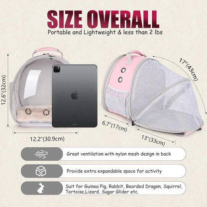Back Expandable Backpack for Small Animals
