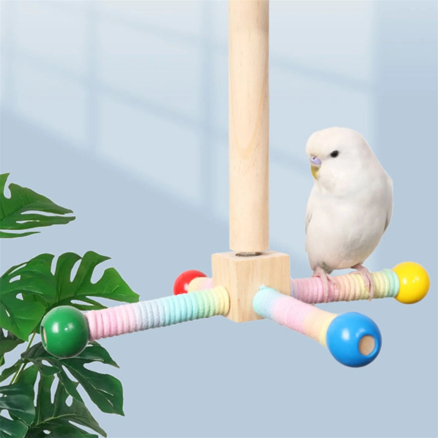 Wooden Climbing Ladder Swing with Bells