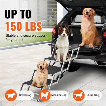 Wide Dog Stair for Cars Folding Portable Lightweight