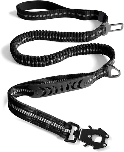 Reflective Shock Absorbing Leash with Car Seatbelt