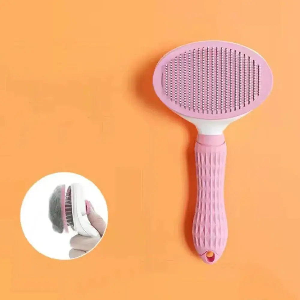 Stainless Steel Pet Grooming Brush | Detangling Comb for Long-Haired Dogs & Cats | Pink, White & Black BigGrizCritterCorner