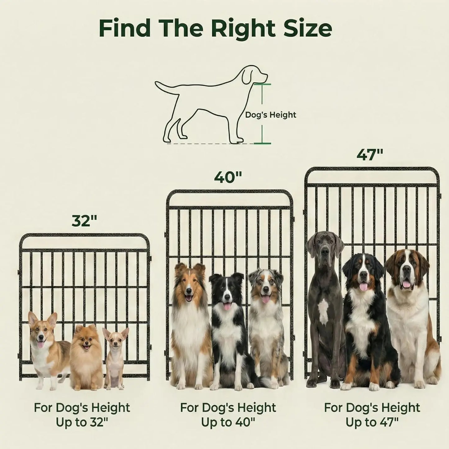 16 Panels 40'' Rustproof Metal Dog Fence