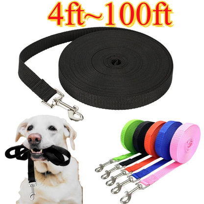 4ft-100ft Nylon Long Leash for Pets Outdoor Training