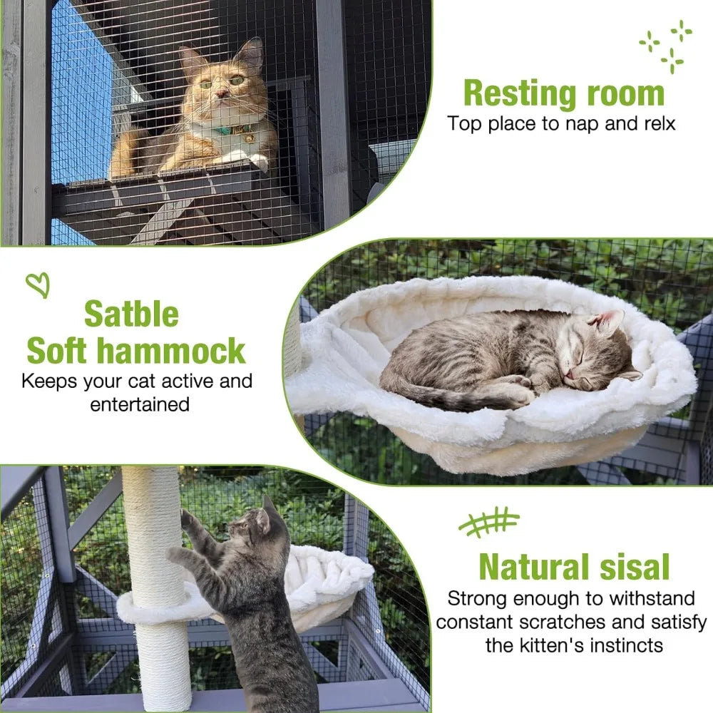 Catio Outdoor  Enclosure Mobile House  On Wheels