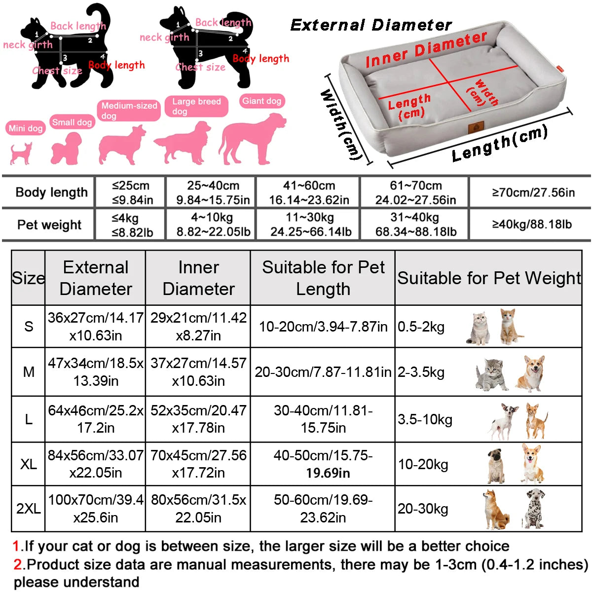 Square Dog Bed  Bite-resistant