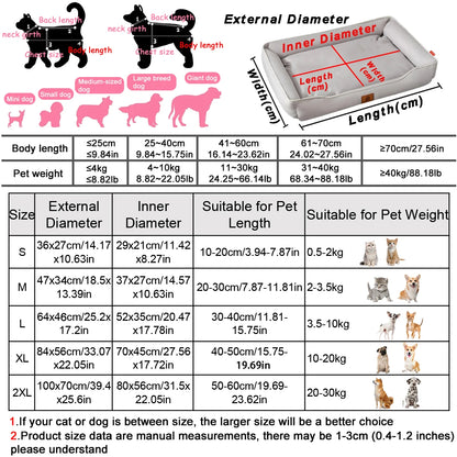 Square Dog Bed  Bite-resistant