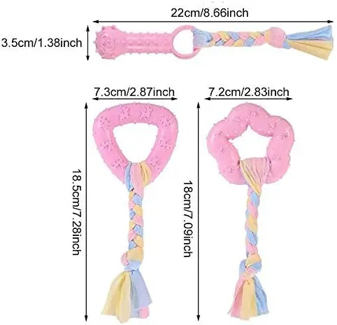 TPR Dog Chew Toys, Assorted Squeaky Chew Bones for Aggressive Chewers, Durable Teeth Cleanin, Interactive Puppy Teething toy