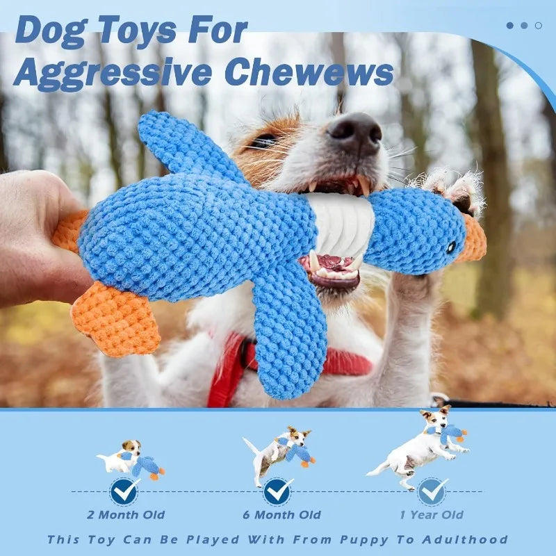 Indestructible Toy for Aggressive Chewers, Squeak Toy, Interactive